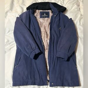 Women’s London Fog Deep Blue/Purple Raincoat Xs